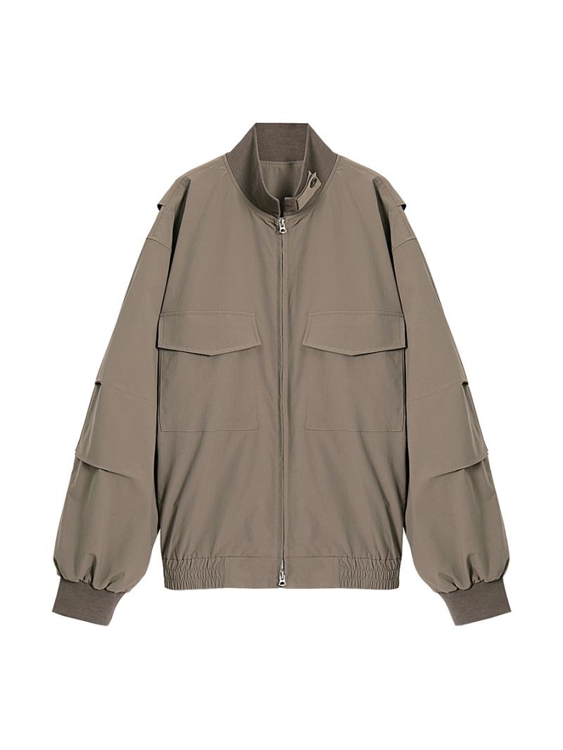 Coats & Jackets | Mens Cropped Bomber Jacket In Cotton Clothing Coats & Jackets