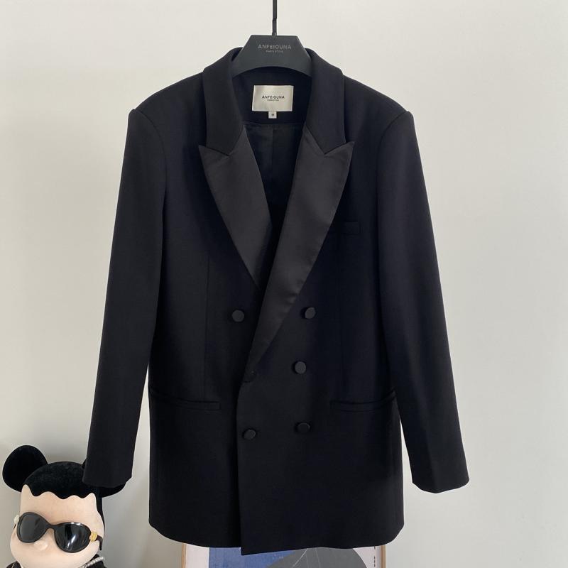 Coats & Jackets | Mens Double Breasted Jacket In Wool With Satin Collar Clothing Coats & Jackets