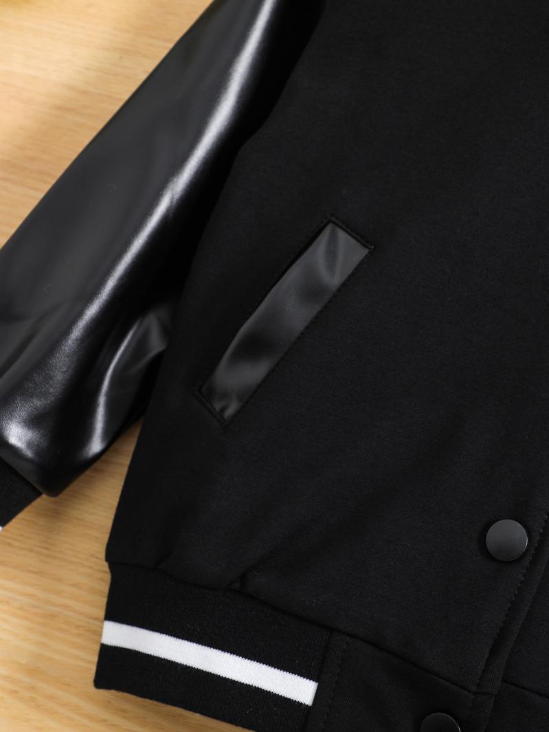 Coats & Jackets | Mens Hooded Varsity Jacket In Wool And Leather Clothing BLACK