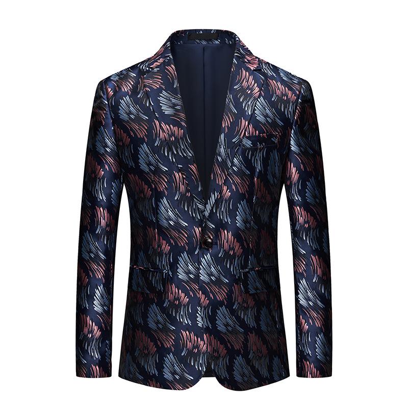 Coats & Jackets | Mens Slim Fit Jacket In Satin With Feathers Print Clothing BLACK/GREY