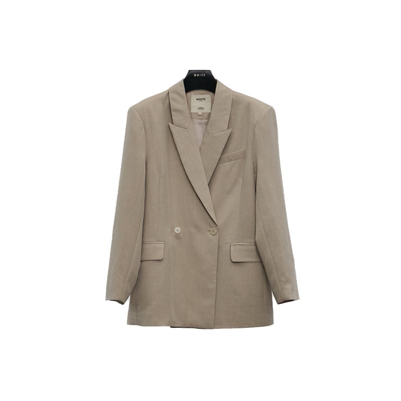 Coats & Jackets | Womens Double Breasted Jacket In Wool Clothing BEIGE