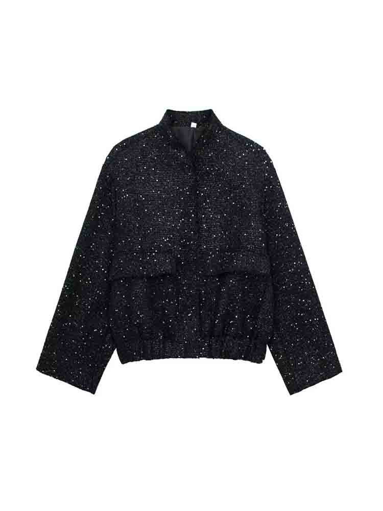 Coats & Jackets | Womens Jacket In Tweed And Lurex Clothing BLACK