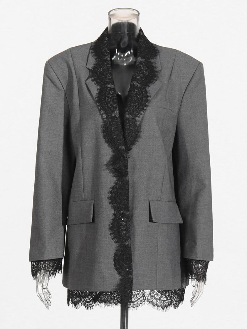 Coats & Jackets | Womens Jacket In Wool And Mohair With Lace Clothing BLACK