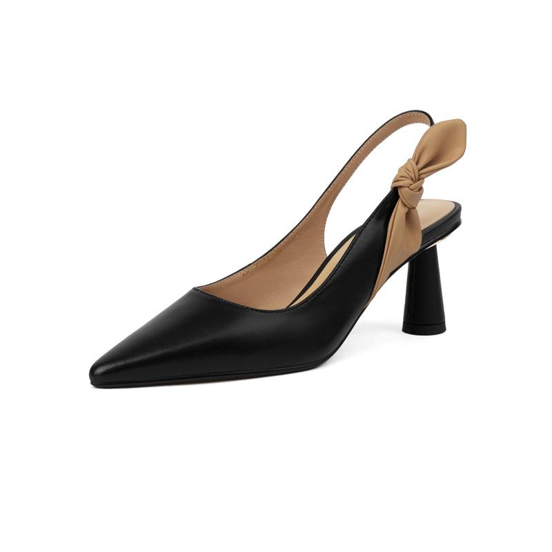 Heels | Womens Beauw Slingbacks In Nappa Leather Heels BLACK/GOLDEN