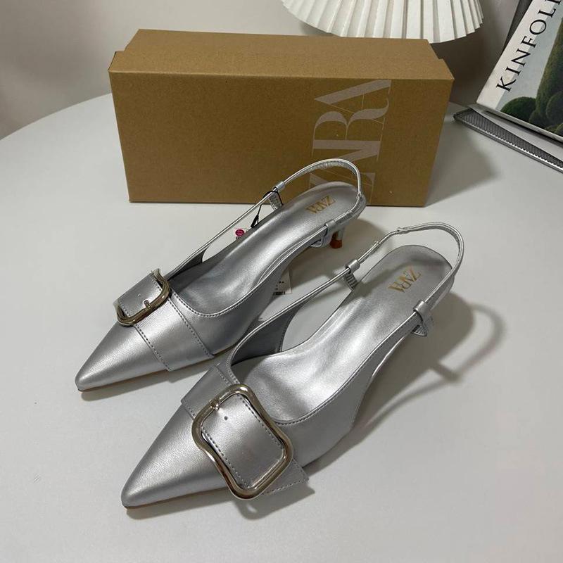 Heels | Womens Voyou Slingbacks In Grained Leather Heels Heels