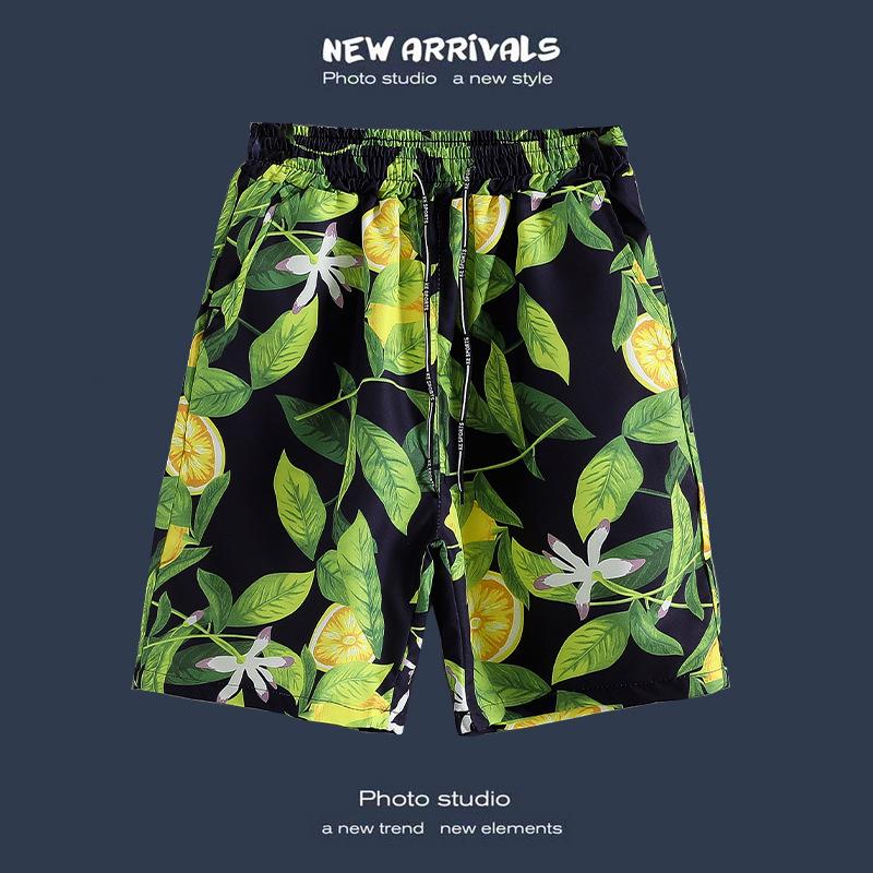 Pants & Shorts | Mens Bermuda Shorts In Silk With Lemon Print Clothing BLACK/YELLOW