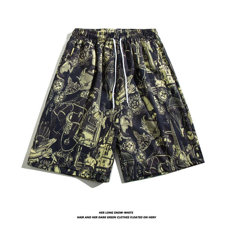 Pants & Shorts | Mens Printed Chandelier Tailored Shorts In Silk Clothing DARK GREEN