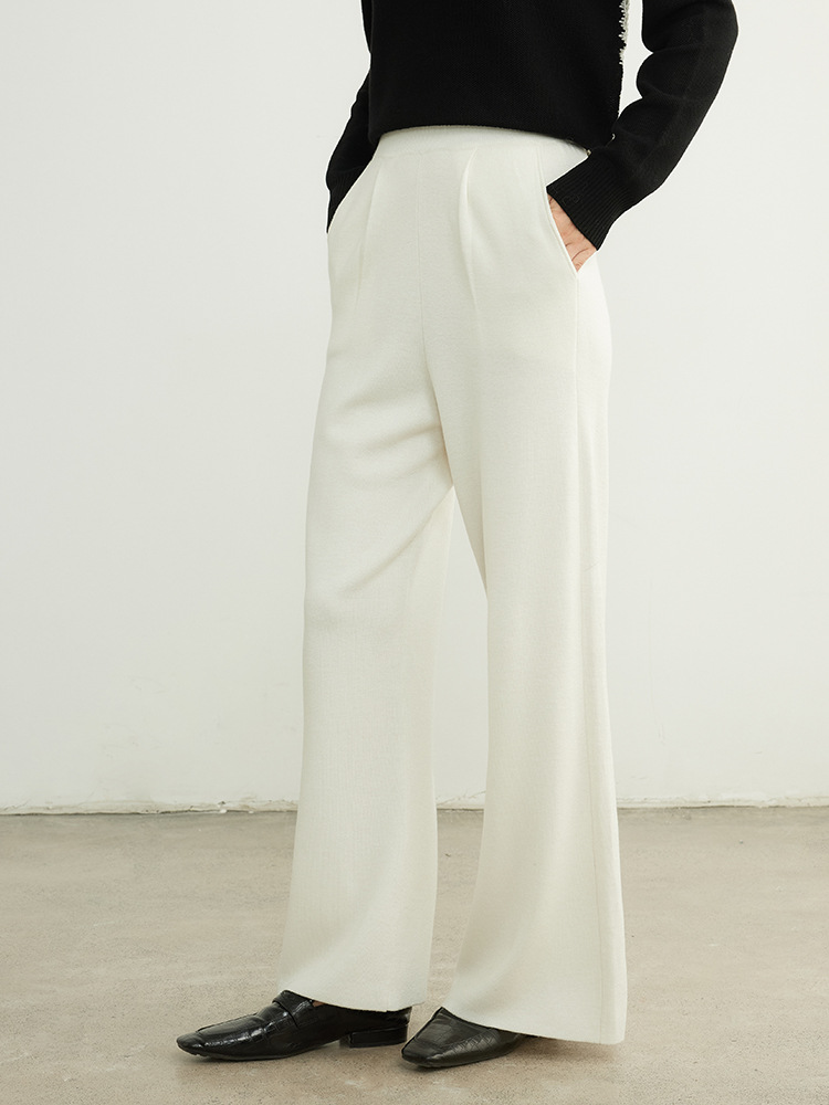 Pants & Shorts | Womens Flare Tailored Pants In Wool And Mohair Clothing ECRU