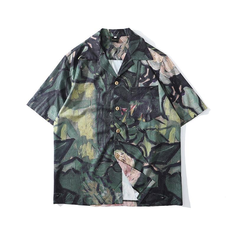 Shirts | Mens Boxy Fit Printed Shirt In Silk Clothing Mens