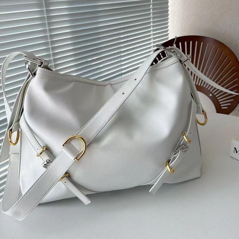 Shoulder Bags | Womens Medium Voyou Bag In Leather Bags LIGHT GREY