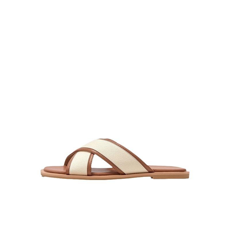 Slides & Sandals | Mens G Plage Flat Sandals In Canvas Mens BEIGE