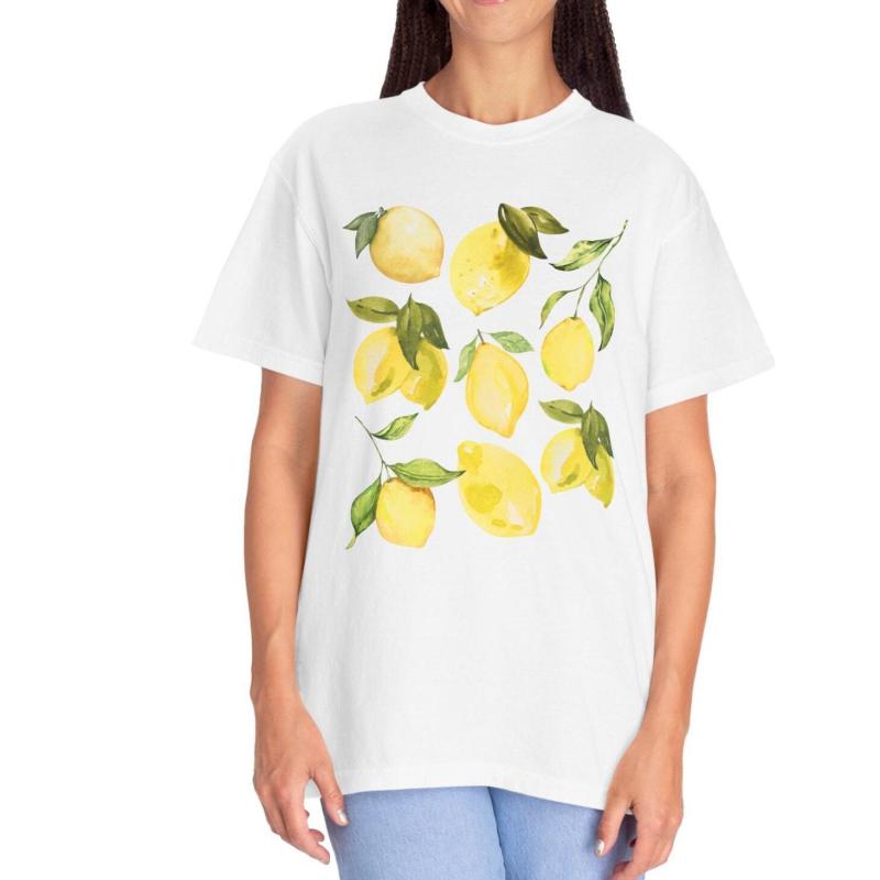 T-Shirts | Womens T-Shirt In Cotton With 4G Detail And Lemon Print Clothing T-Shirts