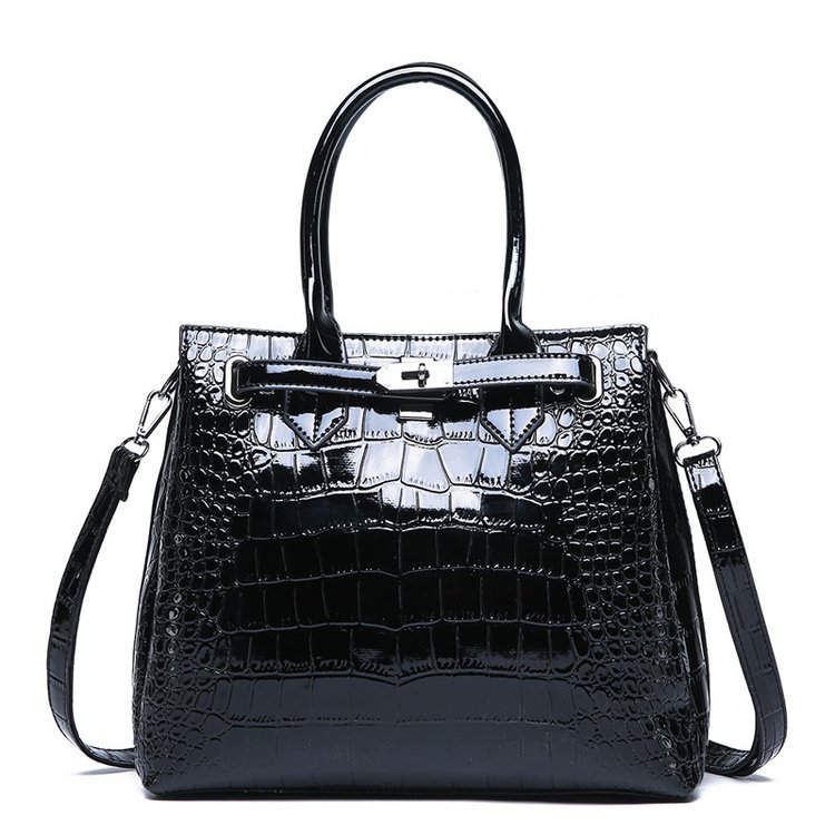 Voyou | Womens Medium Voyou Tote Bag In Crocodile Effect Leather Bags BLACK