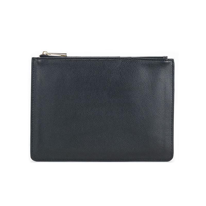 Wallets & Card Holders | Mens Large  Pouch In 4G Classic Leather Bags BLACK